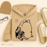 Japanese Grumpy Frog Ukiyoe Anime Japanese Hoodie thumb 4