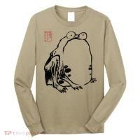 Japanese Grumpy Frog Ukiyoe Anime Japanese Long Sleeve Shirt thumb 0
