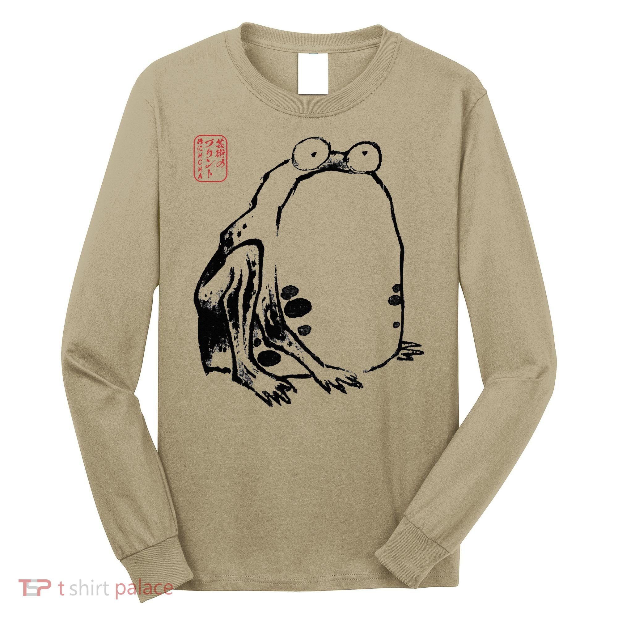 Japanese Grumpy Frog Ukiyoe Anime Japanese Long Sleeve Shirt
