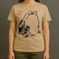 Japanese Grumpy Frog Ukiyoe Anime Japanese T-Shirt thumb 4
