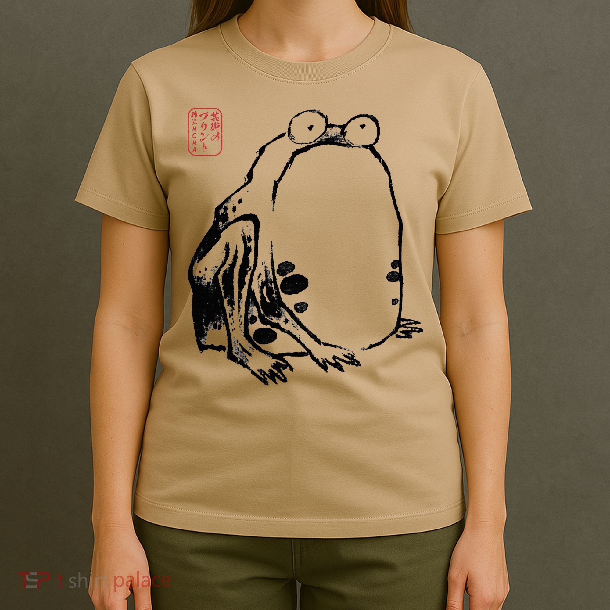 Japanese Grumpy Frog Ukiyoe Anime Japanese T-Shirt