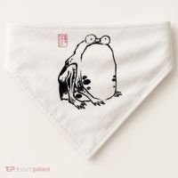 Japanese Grumpy Frog Ukiyoe Anime Japanese USA-Made Doggie Bandana thumb 0