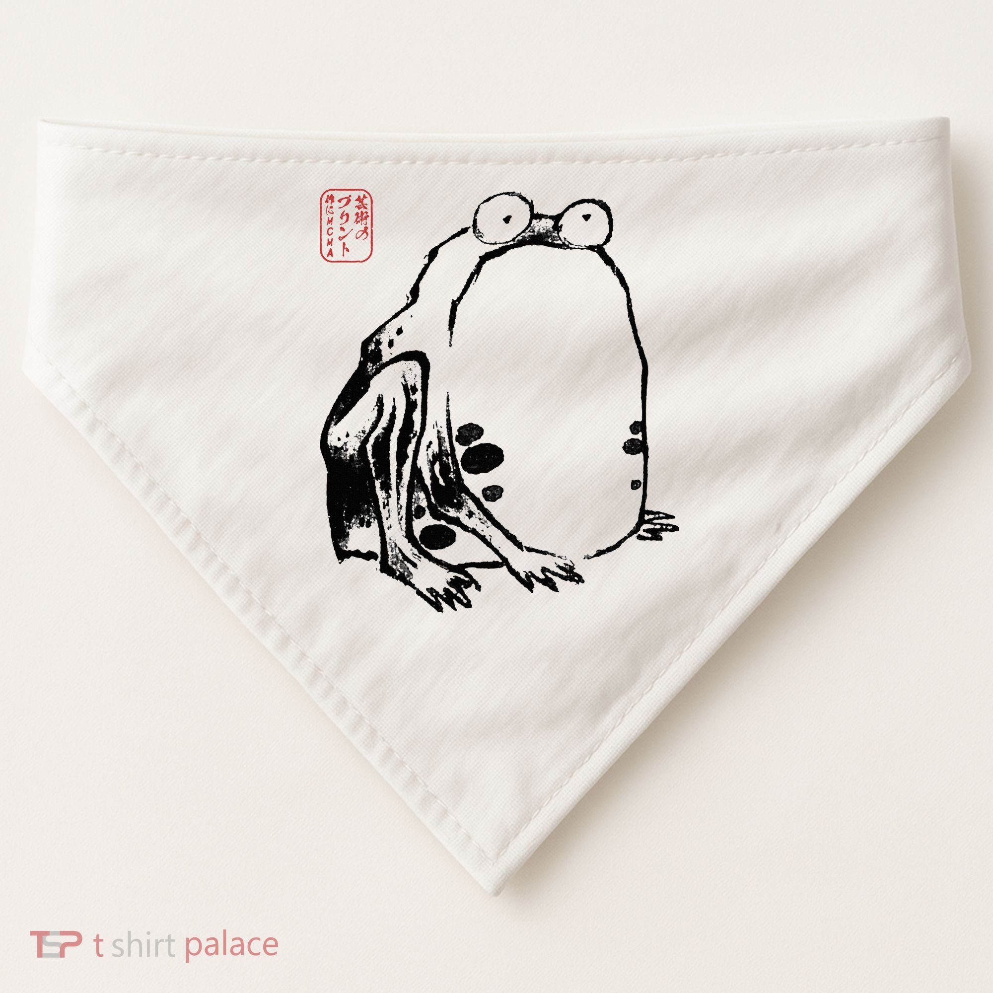 Japanese Grumpy Frog Ukiyoe Anime Japanese USA-Made Doggie Bandana