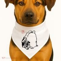 Japanese Grumpy Frog Ukiyoe Anime Japanese USA-Made Doggie Bandana thumb 1