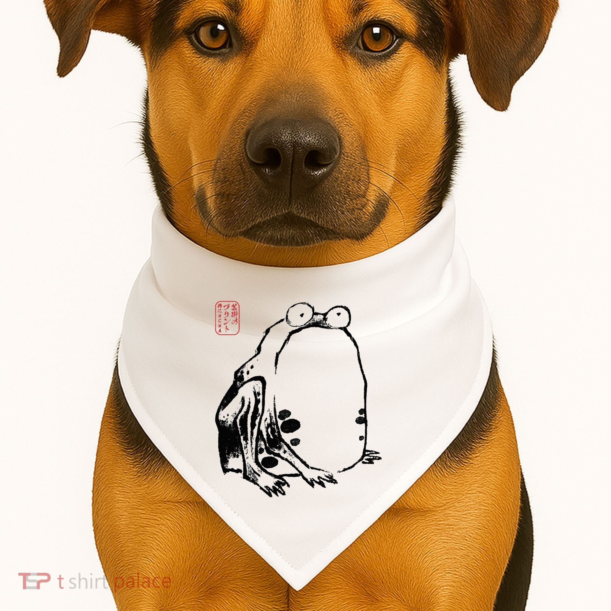 Japanese Grumpy Frog Ukiyoe Anime Japanese USA-Made Doggie Bandana
