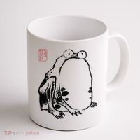 Japanese Grumpy Frog Ukiyoe Anime Japanese Coffee Mug thumb 1