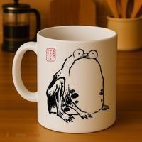 Japanese Grumpy Frog Ukiyoe Anime Japanese Coffee Mug thumb 4