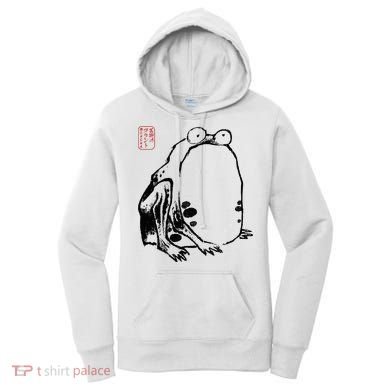 Japanese Grumpy Frog Ukiyoe Anime Japanese Women's Hoodie