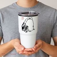 Japanese Grumpy Frog Ukiyoe Anime Japanese Tumbler thumb 2