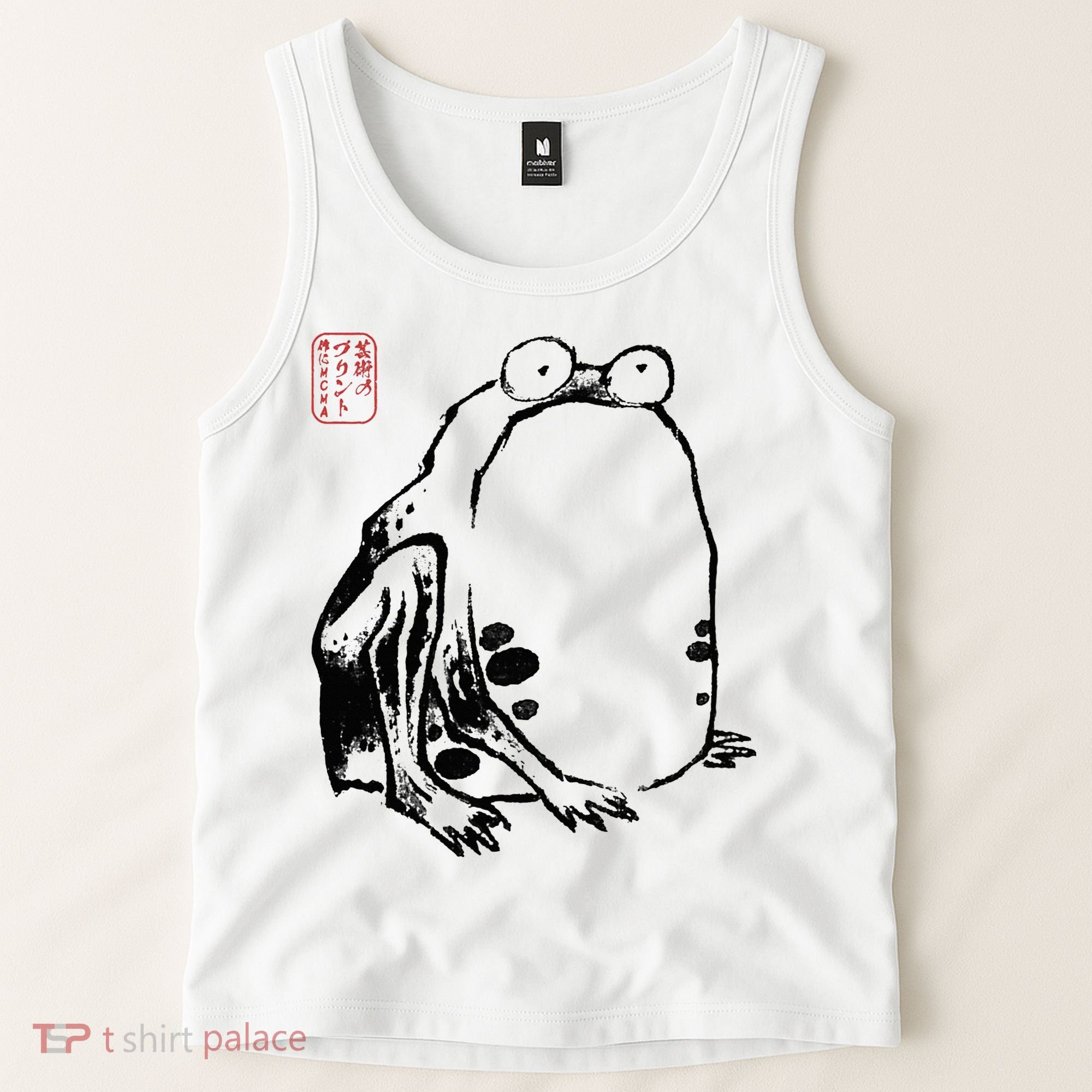 Japanese Grumpy Frog Ukiyoe Anime Japanese Tank Top