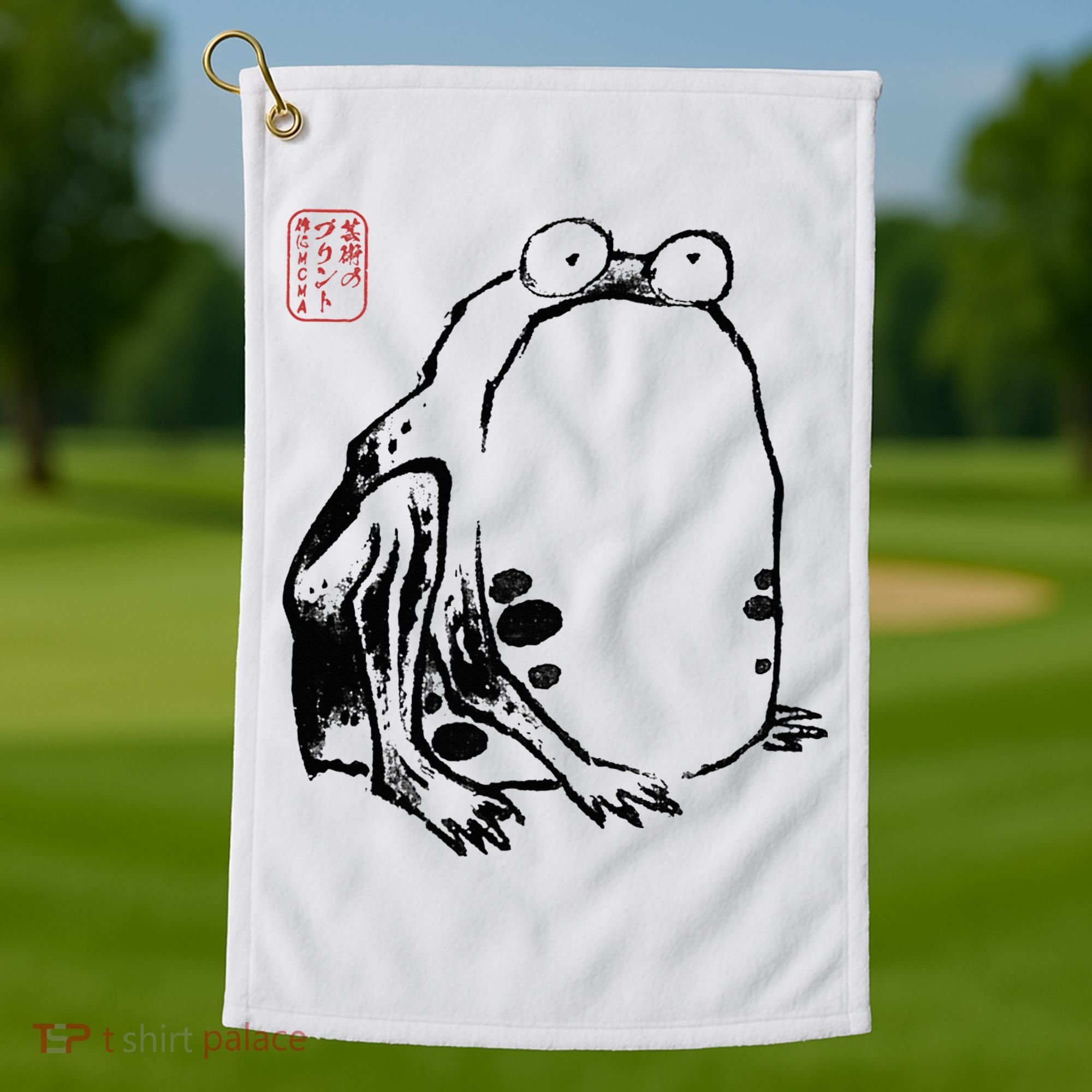 Japanese Grumpy Frog Ukiyoe Anime Japanese Golf Towel