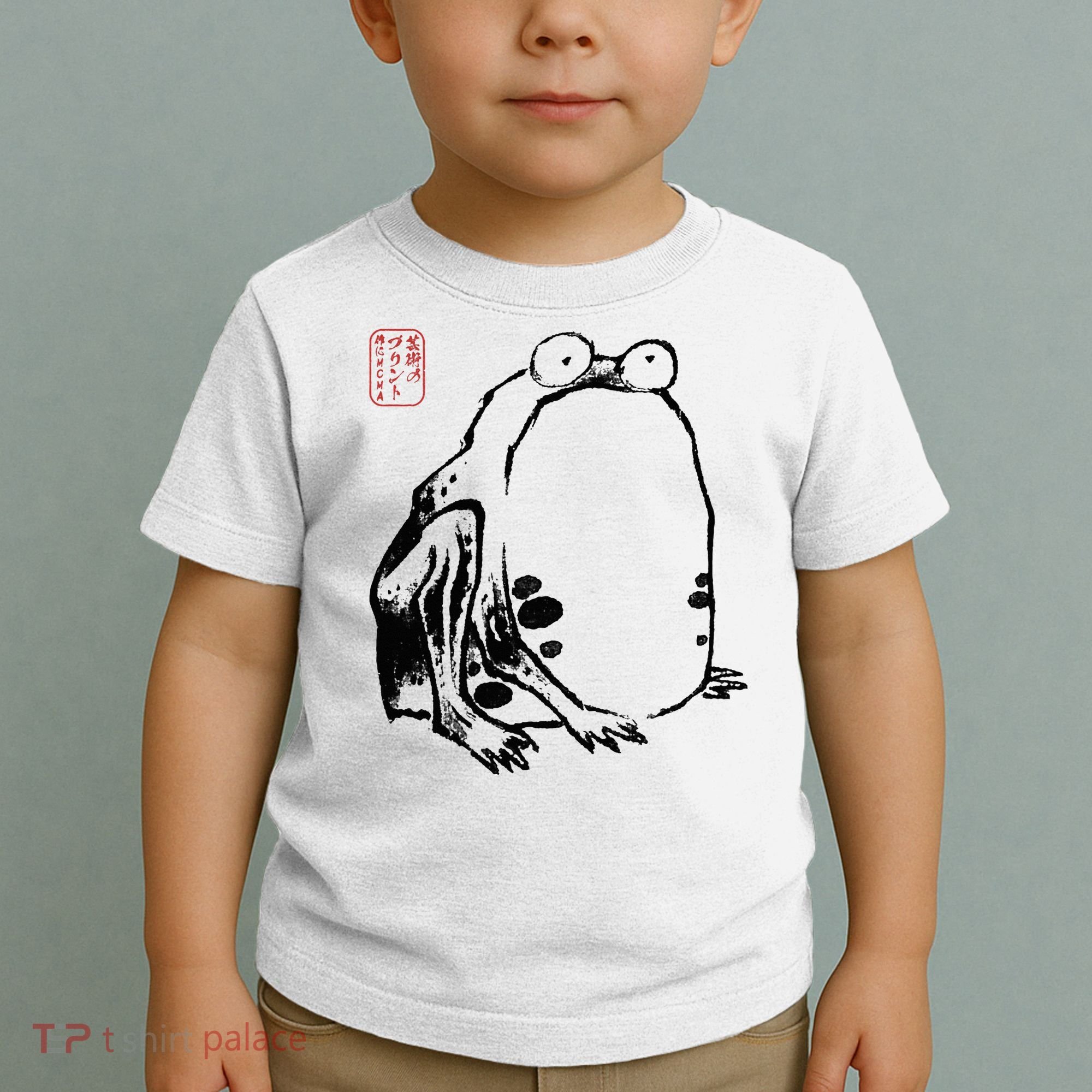 Japanese Grumpy Frog Ukiyoe Anime Japanese Toddler T-Shirt