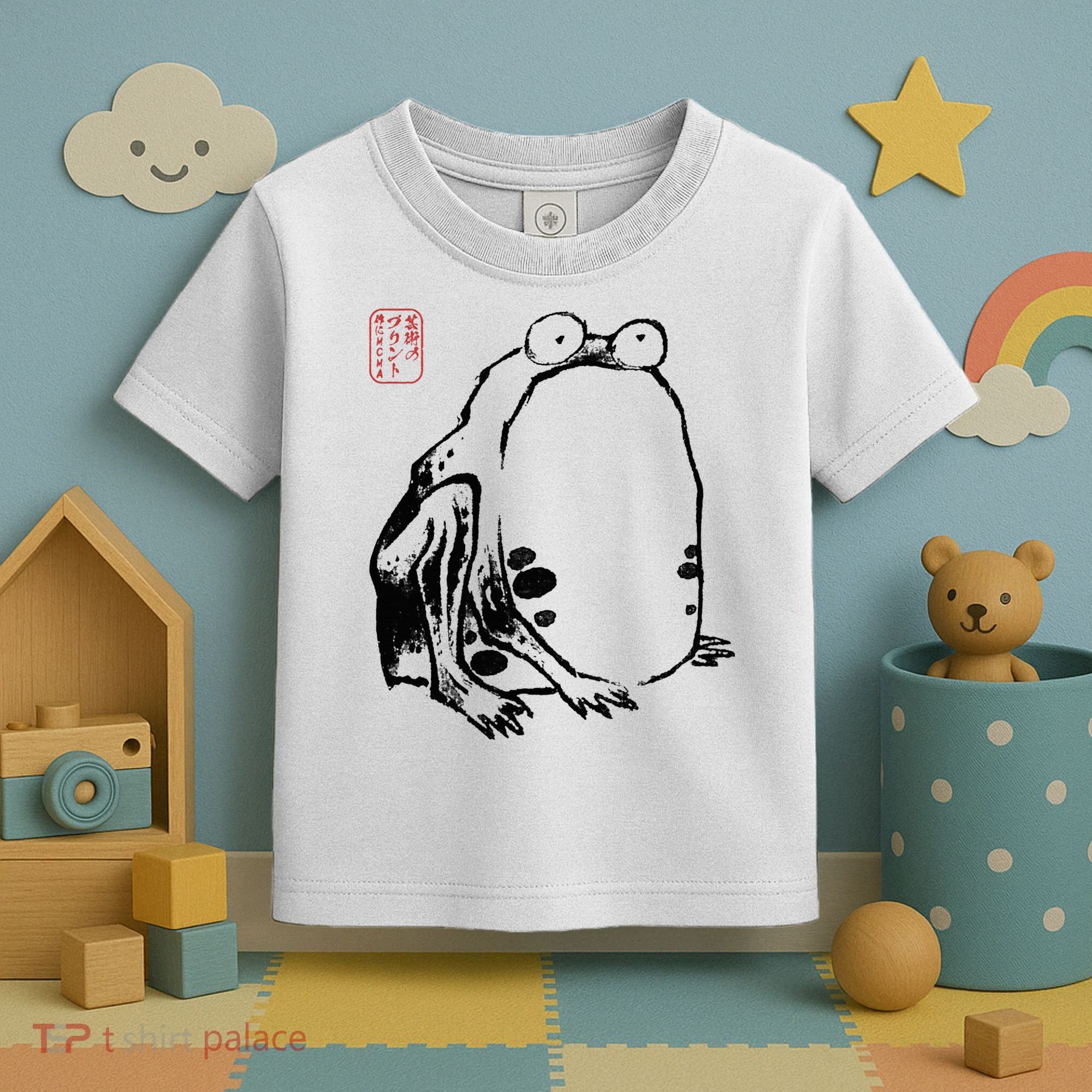 Japanese Grumpy Frog Ukiyoe Anime Japanese Toddler T-Shirt