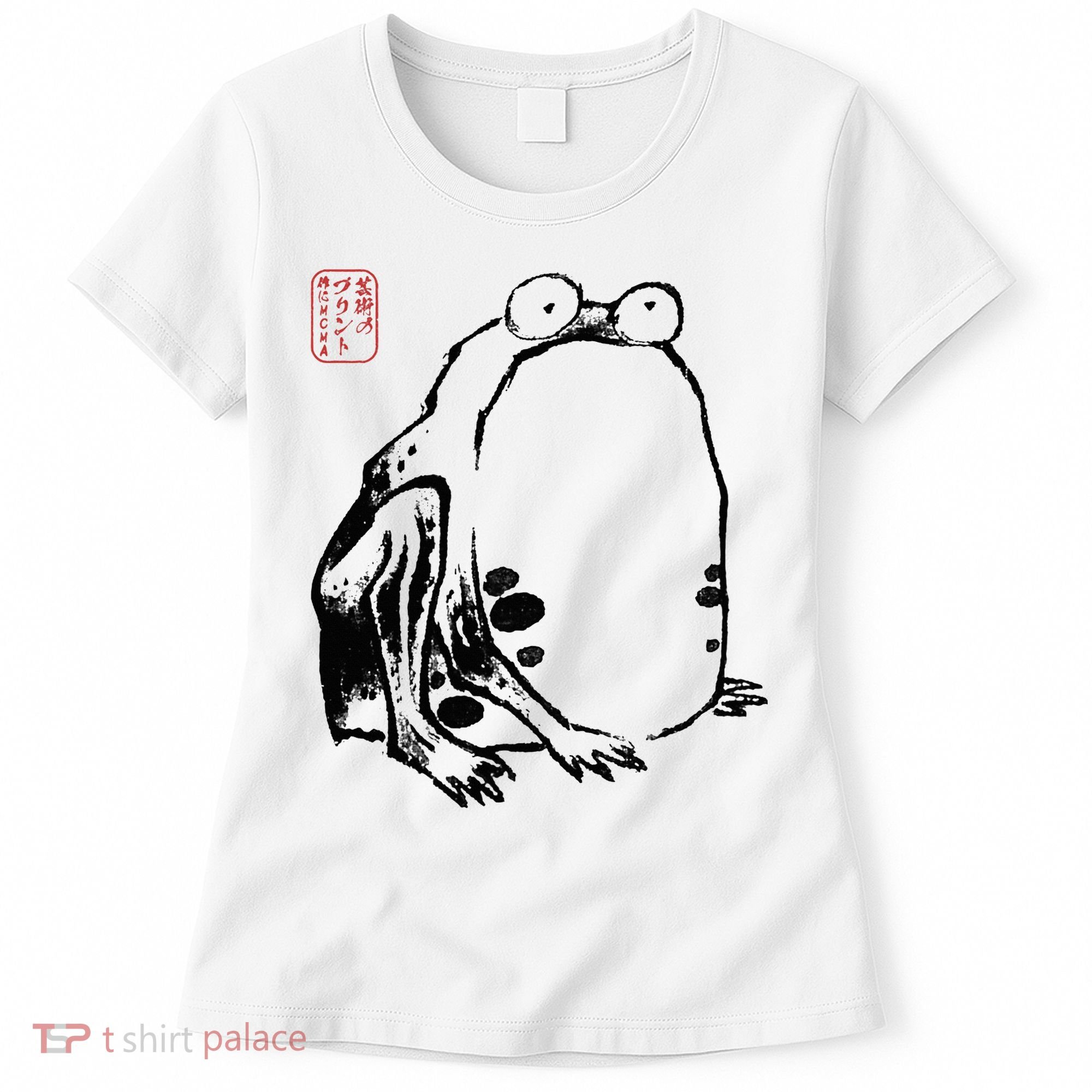 Japanese Grumpy Frog Ukiyoe Anime Japanese Women's T-Shirt