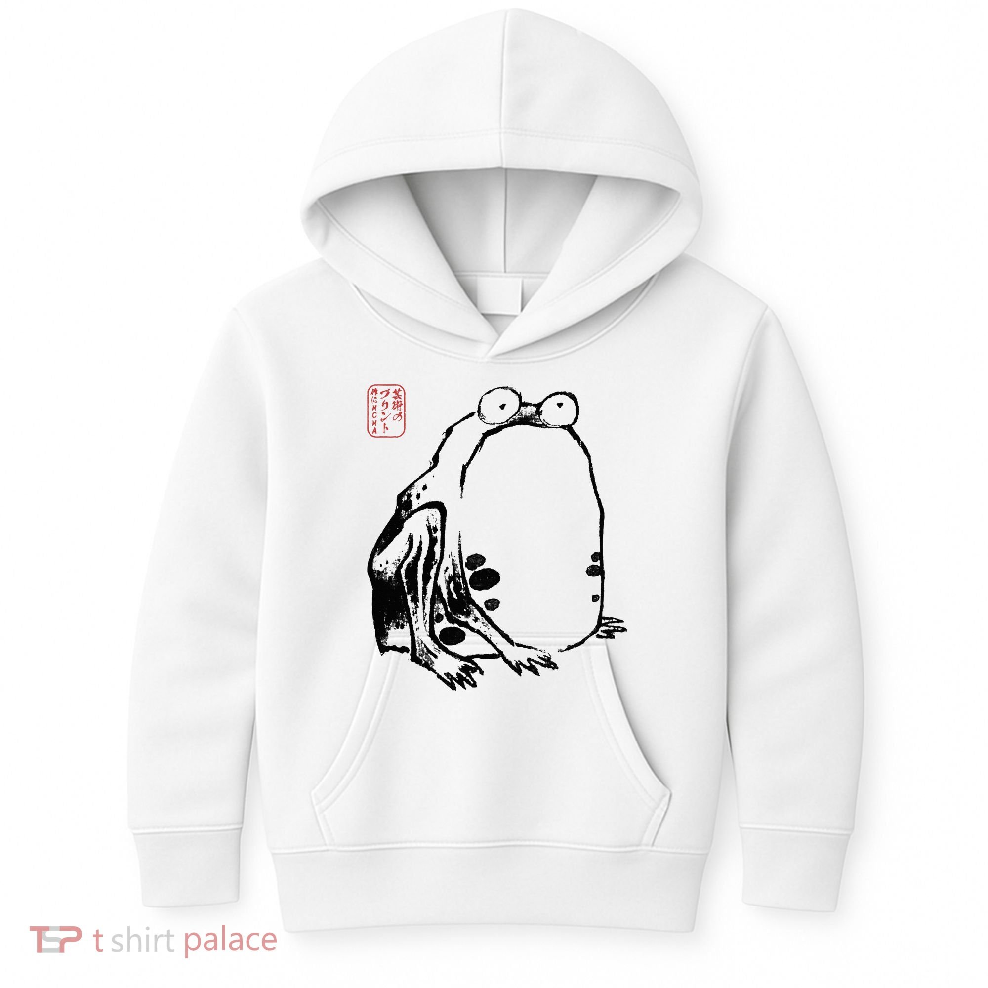 Japanese Grumpy Frog Ukiyoe Anime Japanese Kids Hoodie