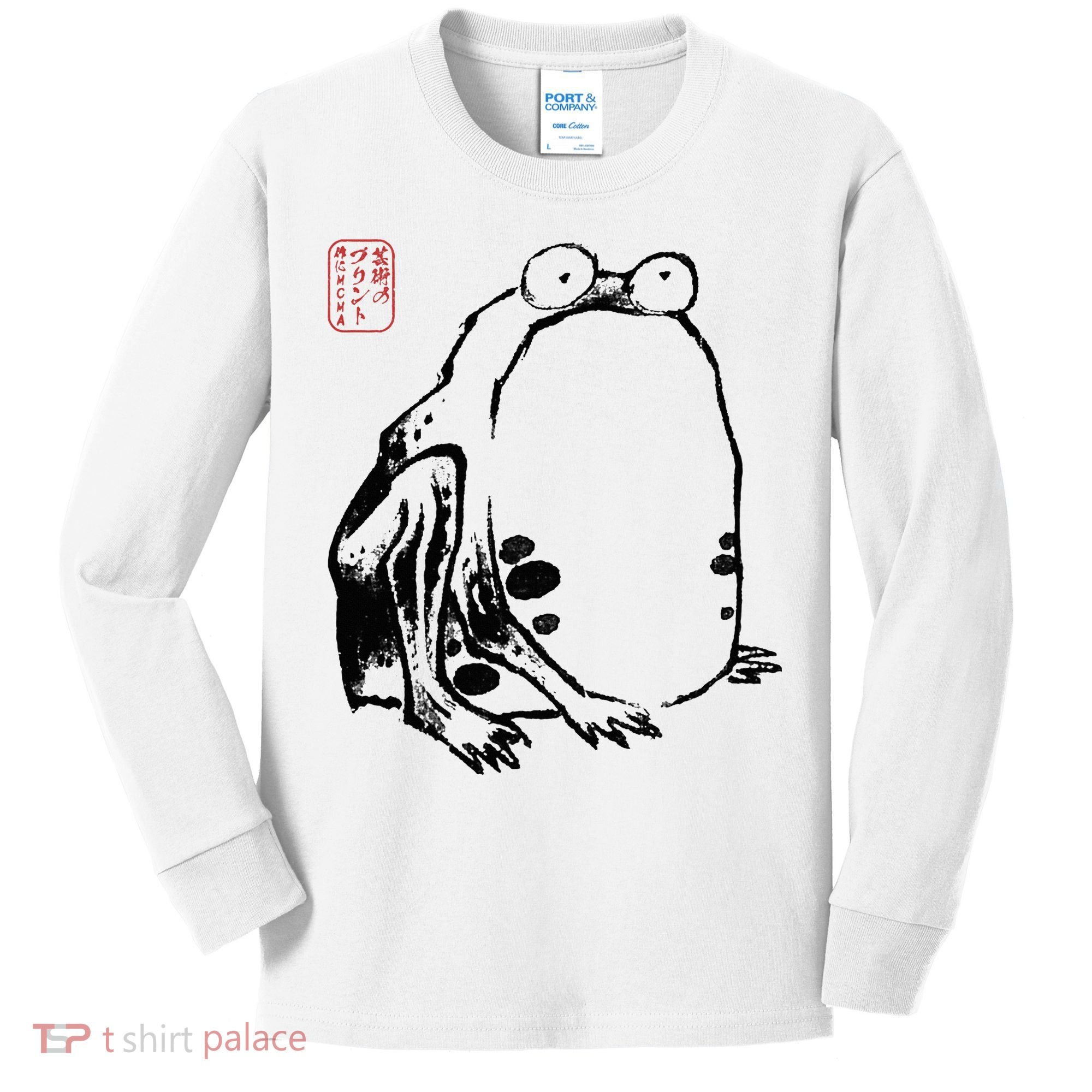 Japanese Grumpy Frog Ukiyoe Anime Japanese Kids Long Sleeve Shirt