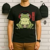 Japanese Gamer Frog Art Funny Vintage Gaming T-Shirt thumb 6