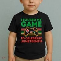 Juneteenth Gamer I Paused My Game To Celebrate Juneteenth Toddler T-Shirt thumb 2