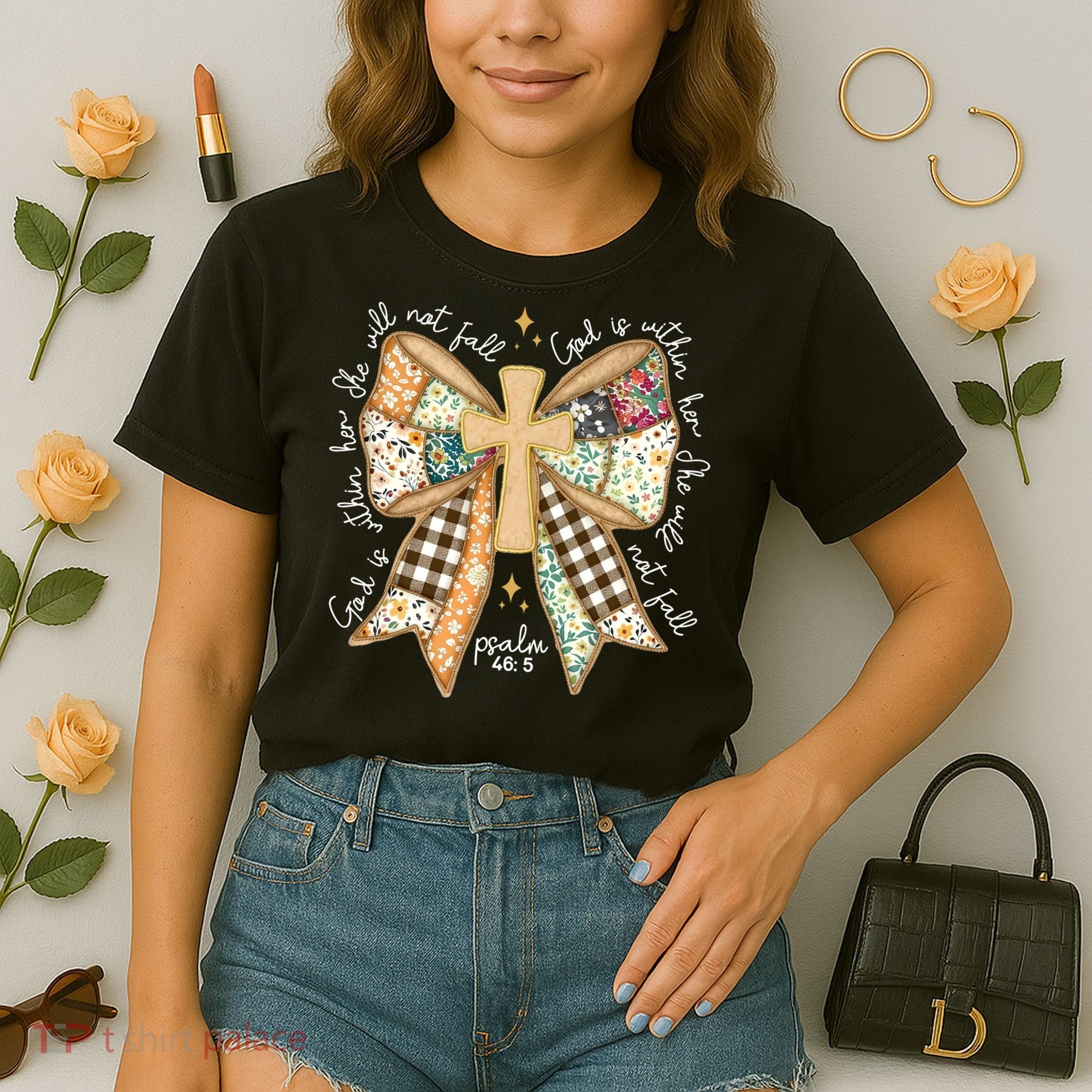 Jesus God Is Within Her Coquette Christian Faith Comfort Colors Boxy T-Shirt
