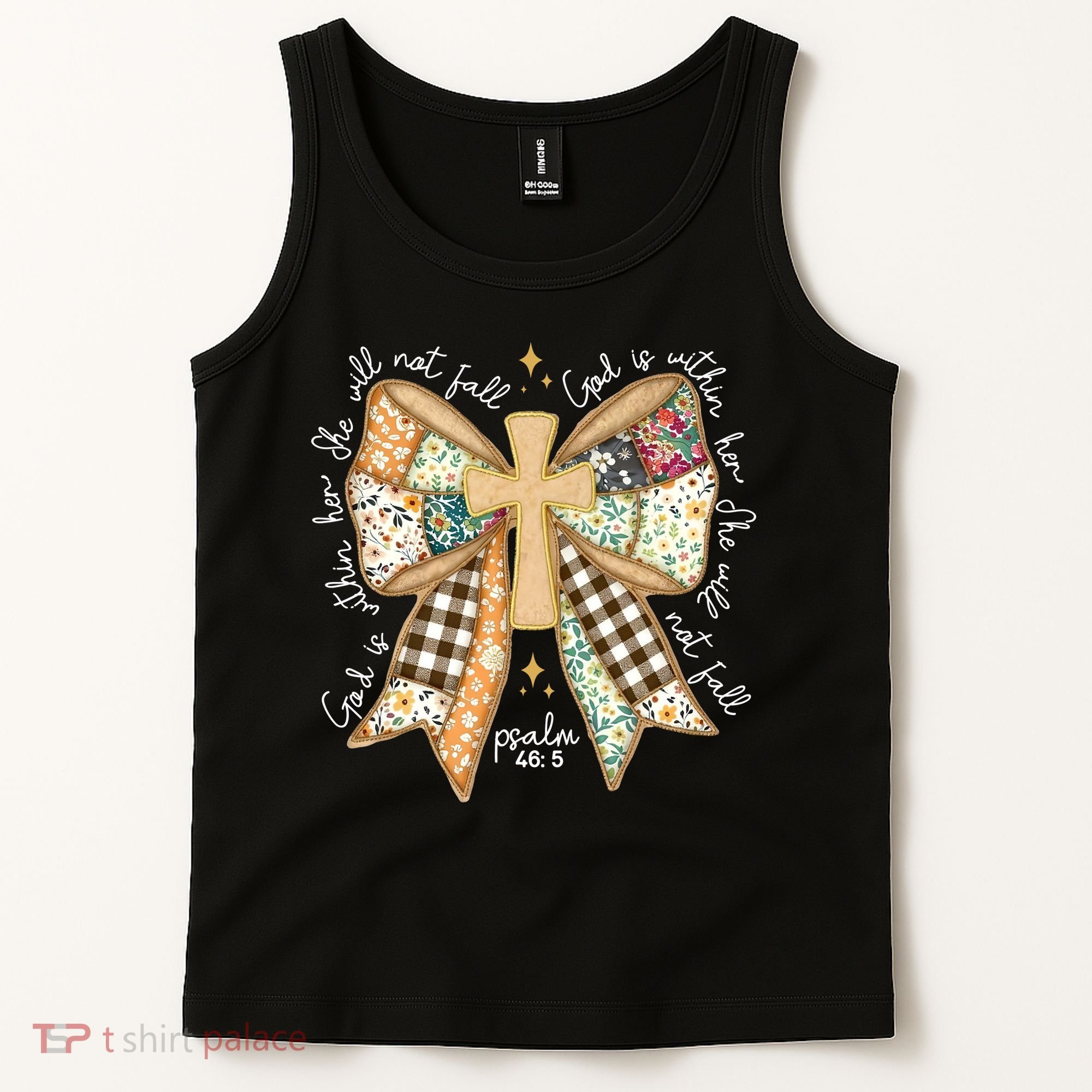 Jesus God Is Within Her Coquette Christian Faith Tank Top