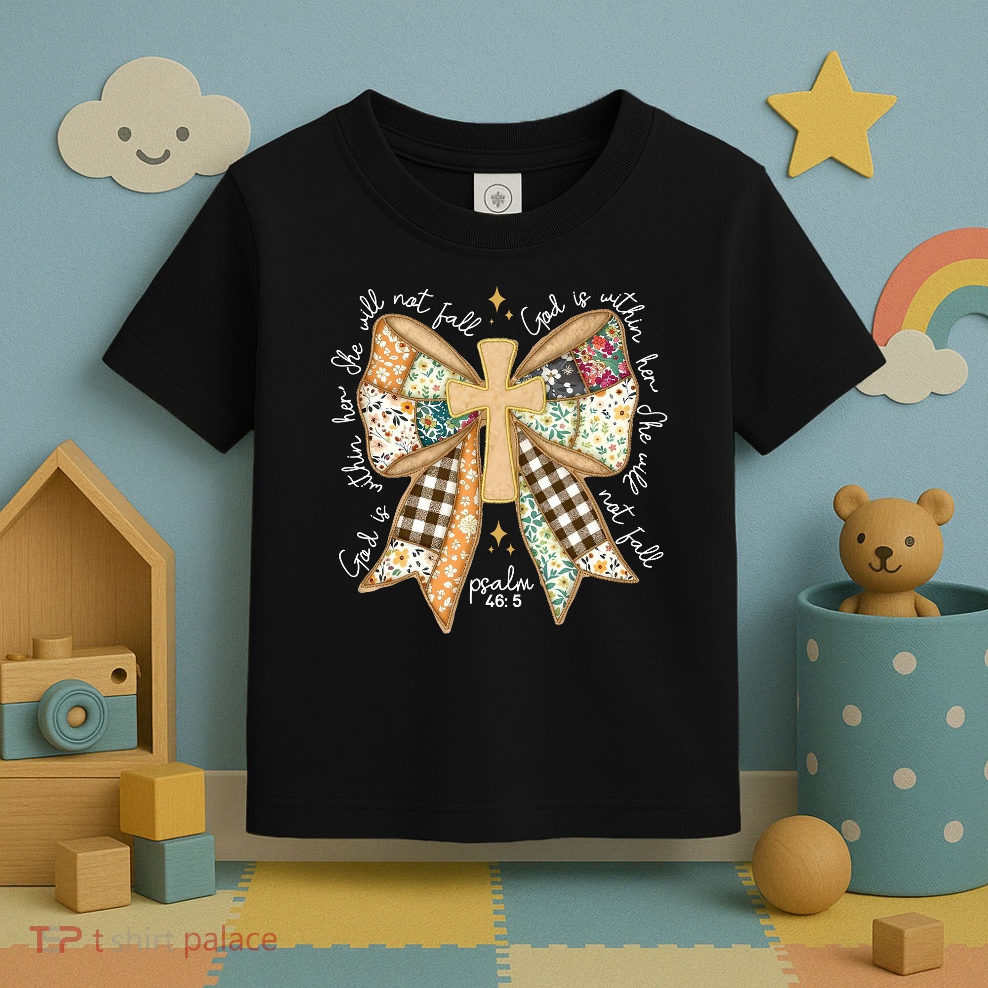 Jesus God Is Within Her Coquette Christian Faith Toddler T-Shirt
