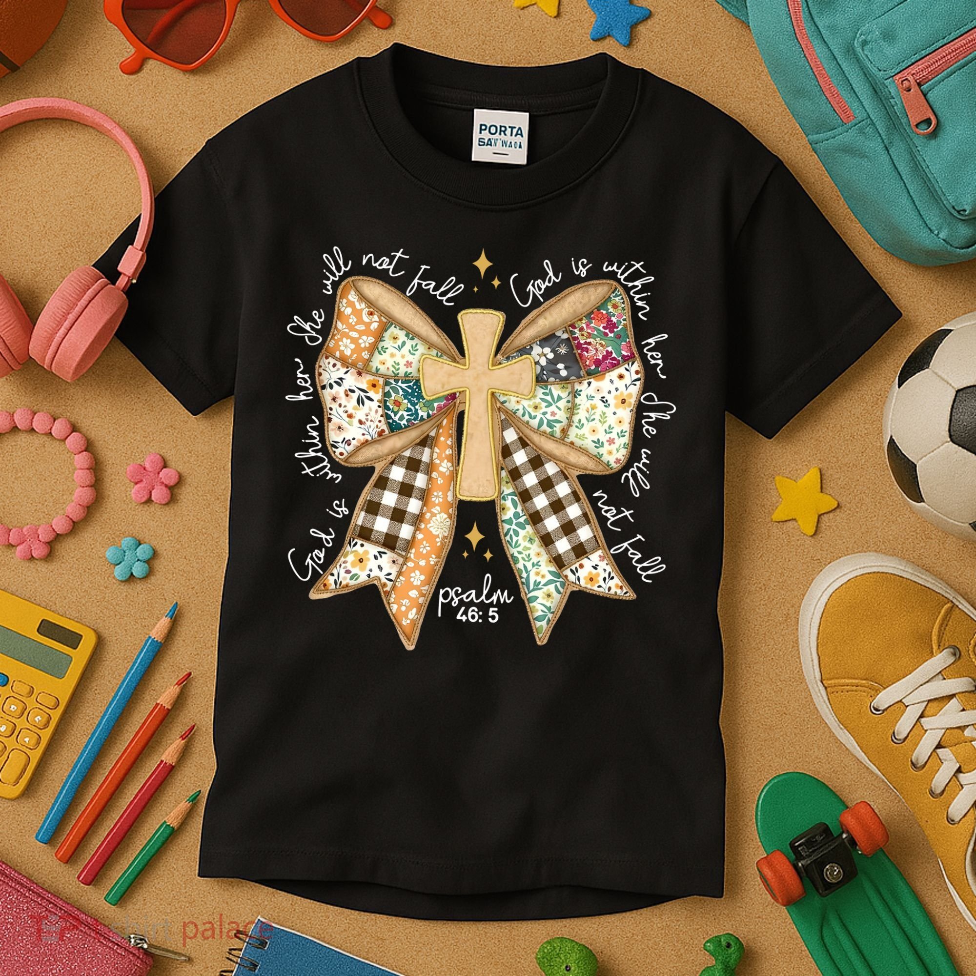 Jesus God Is Within Her Coquette Christian Faith Kids T-Shirt