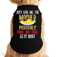Just Give Me The Mashed Potatoes Funny Thanksgiving Xmas Doggie Tank thumb 0