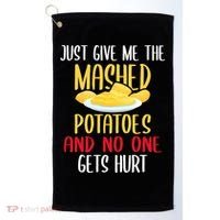 Just Give Me The Mashed Potatoes Funny Thanksgiving Xmas Golf Towel thumb 0