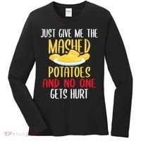 Just Give Me The Mashed Potatoes Funny Thanksgiving Xmas Women's Long Sleeve Shirt thumb 0