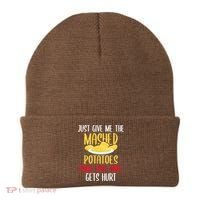 Just Give Me The Mashed Potatoes Funny Thanksgiving Xmas Beanie thumb 0