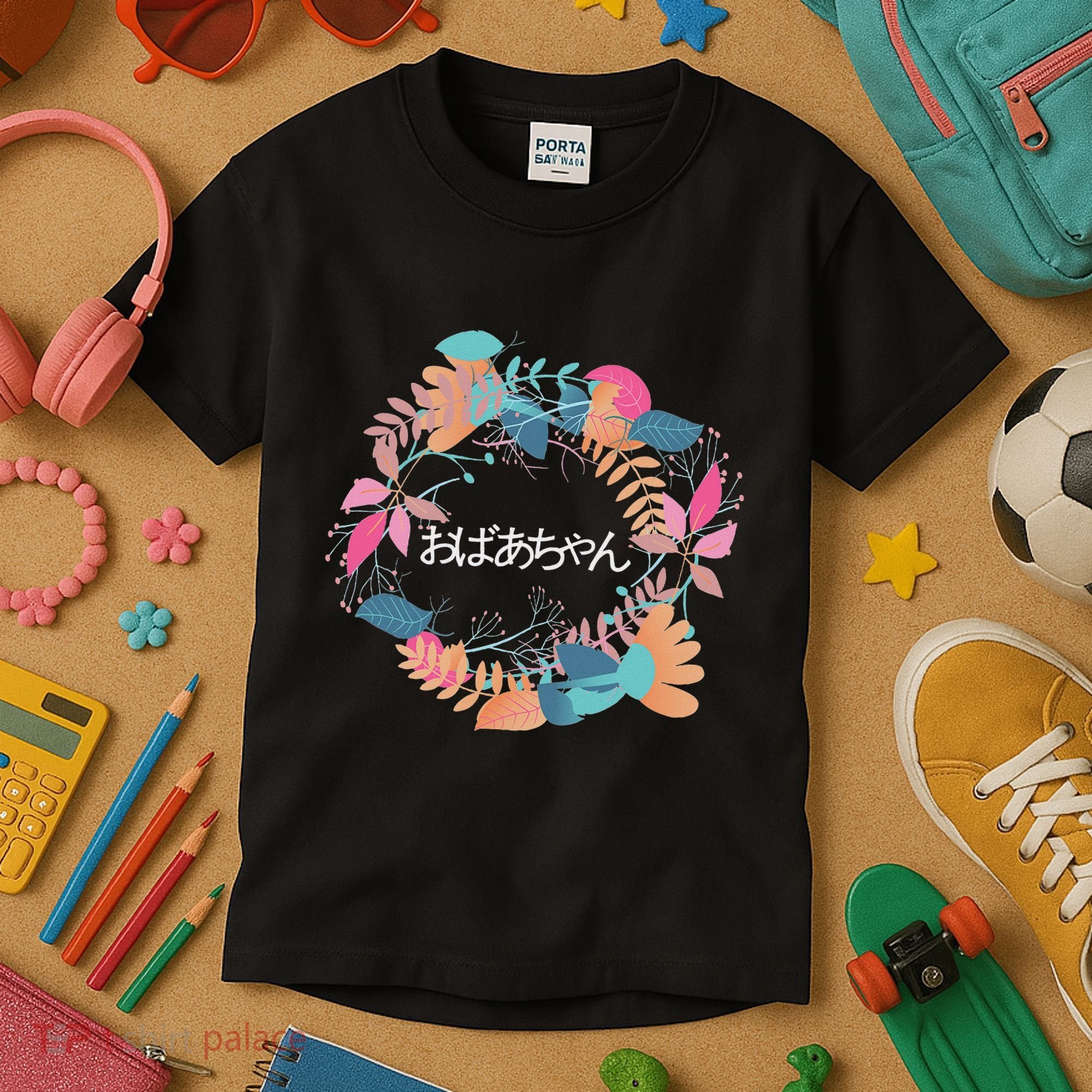 Japanese Grandmother Obachan Kids T-Shirt