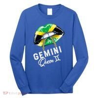 Jamaica Gemini Queen Zodiac Birthday Jamaican Lips Long Sleeve Shirt thumb 0