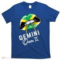 Jamaica Gemini Queen Zodiac Birthday Jamaican Lips T-Shirt thumb 0