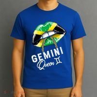 Jamaica Gemini Queen Zodiac Birthday Jamaican Lips T-Shirt thumb 3
