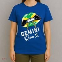 Jamaica Gemini Queen Zodiac Birthday Jamaican Lips T-Shirt thumb 4