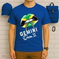 Jamaica Gemini Queen Zodiac Birthday Jamaican Lips T-Shirt thumb 6