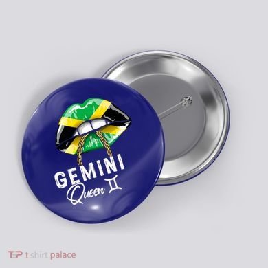 Jamaica Gemini Queen Zodiac Birthday Jamaican Lips Button