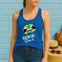 Jamaica Gemini Queen Zodiac Birthday Jamaican Lips Women's Tank Top thumb 2