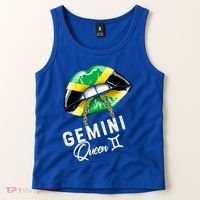 Jamaica Gemini Queen Zodiac Birthday Jamaican Lips Tank Top thumb 2