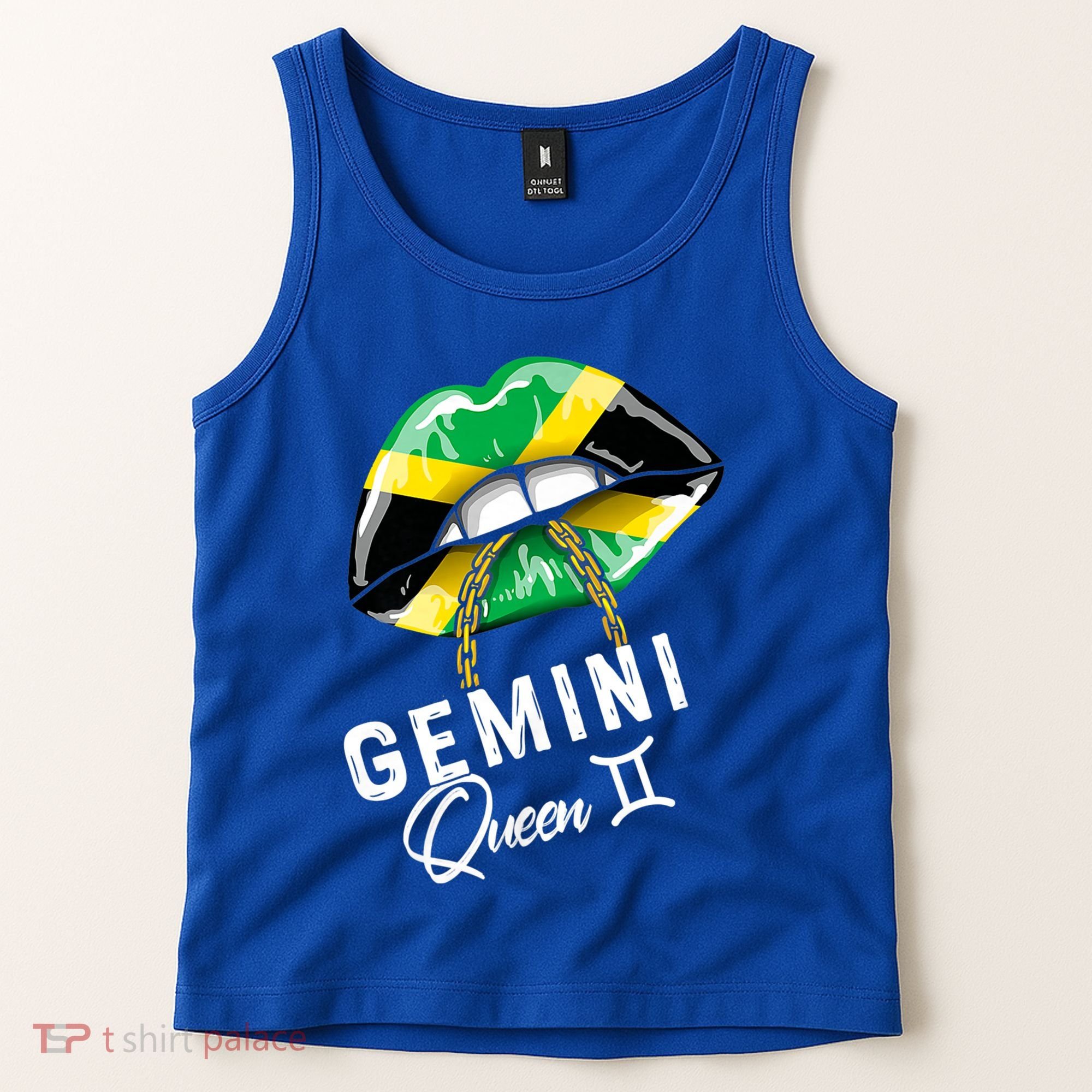 Jamaica Gemini Queen Zodiac Birthday Jamaican Lips Tank Top