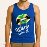 Jamaica Gemini Queen Zodiac Birthday Jamaican Lips Tank Top thumb 3