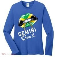 Jamaica Gemini Queen Zodiac Birthday Jamaican Lips Women's Long Sleeve Shirt thumb 0