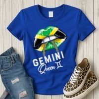 Jamaica Gemini Queen Zodiac Birthday Jamaican Lips Women's T-Shirt thumb 3