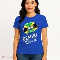 Jamaica Gemini Queen Zodiac Birthday Jamaican Lips Women's T-Shirt thumb 4