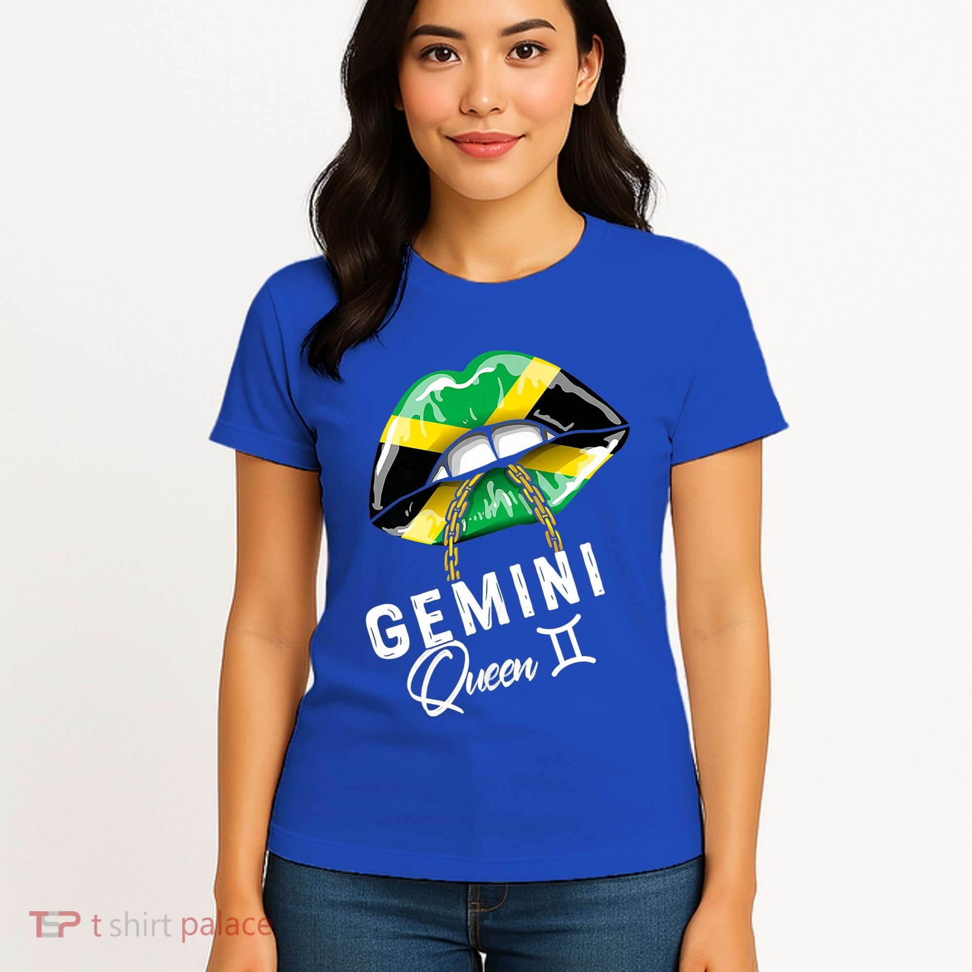 Jamaica Gemini Queen Zodiac Birthday Jamaican Lips Women's T-Shirt