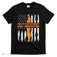 Jesus God Religious Man Of God Husband Dad Protector T-Shirt thumb 0