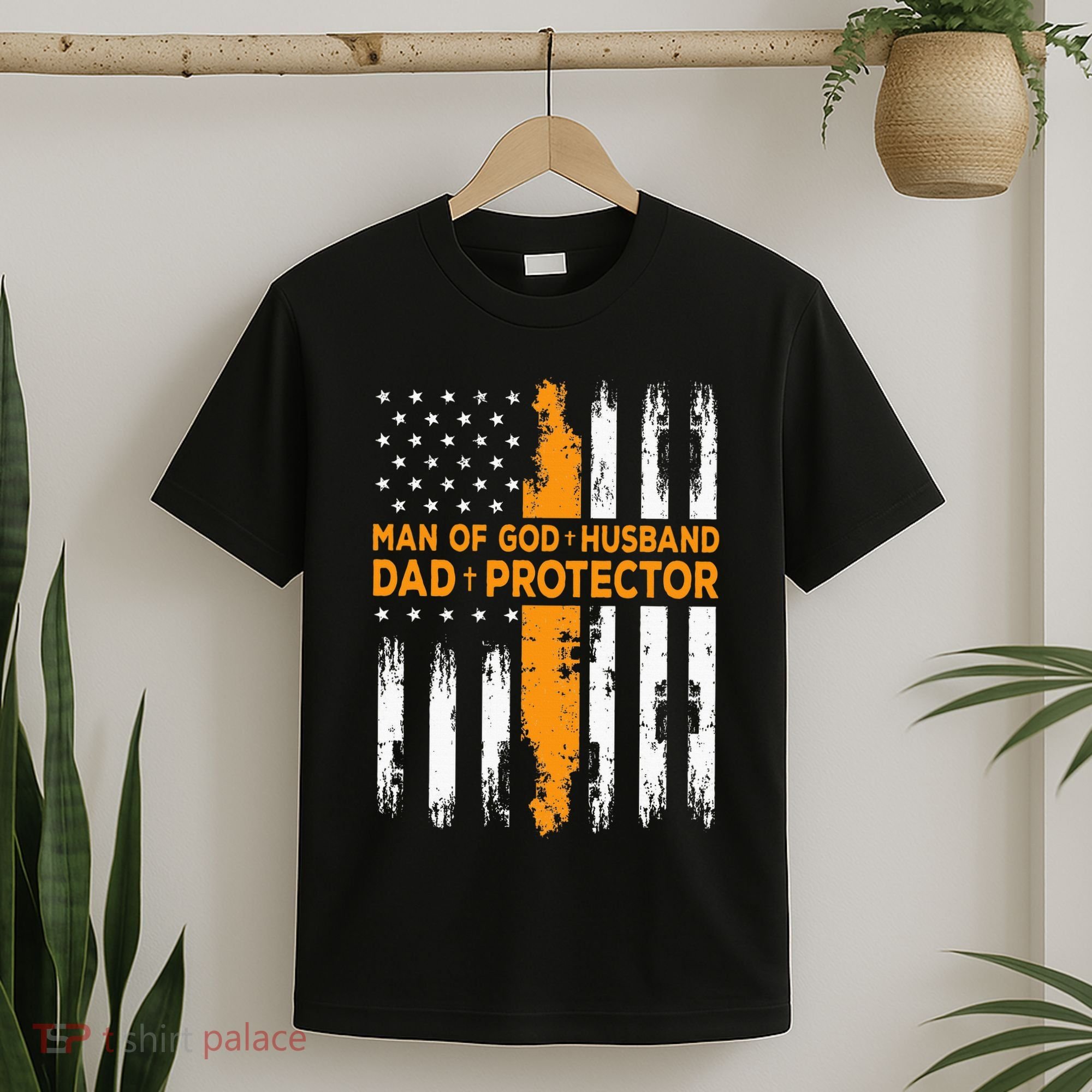 Jesus God Religious Man Of God Husband Dad Protector T-Shirt