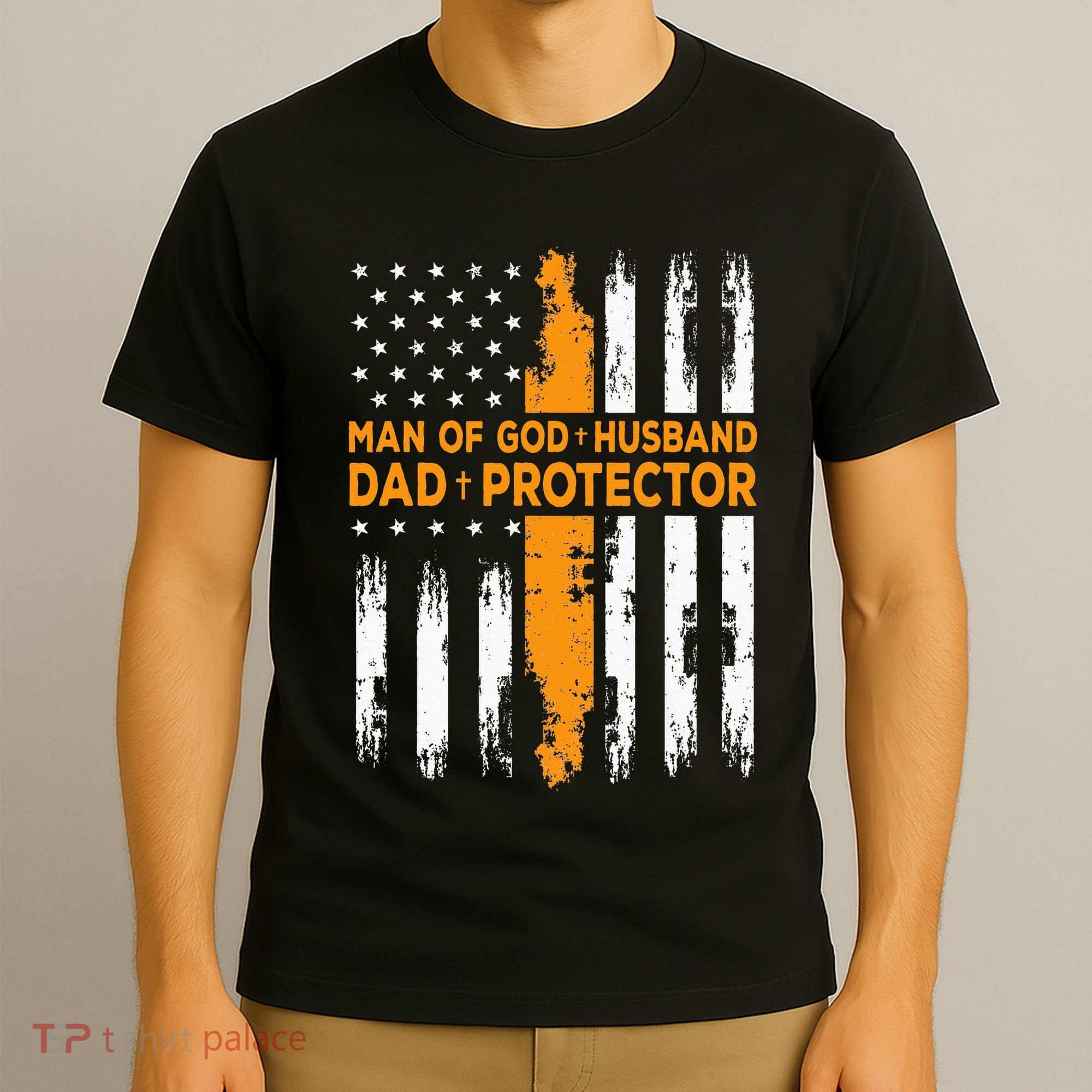Jesus God Religious Man Of God Husband Dad Protector T-Shirt
