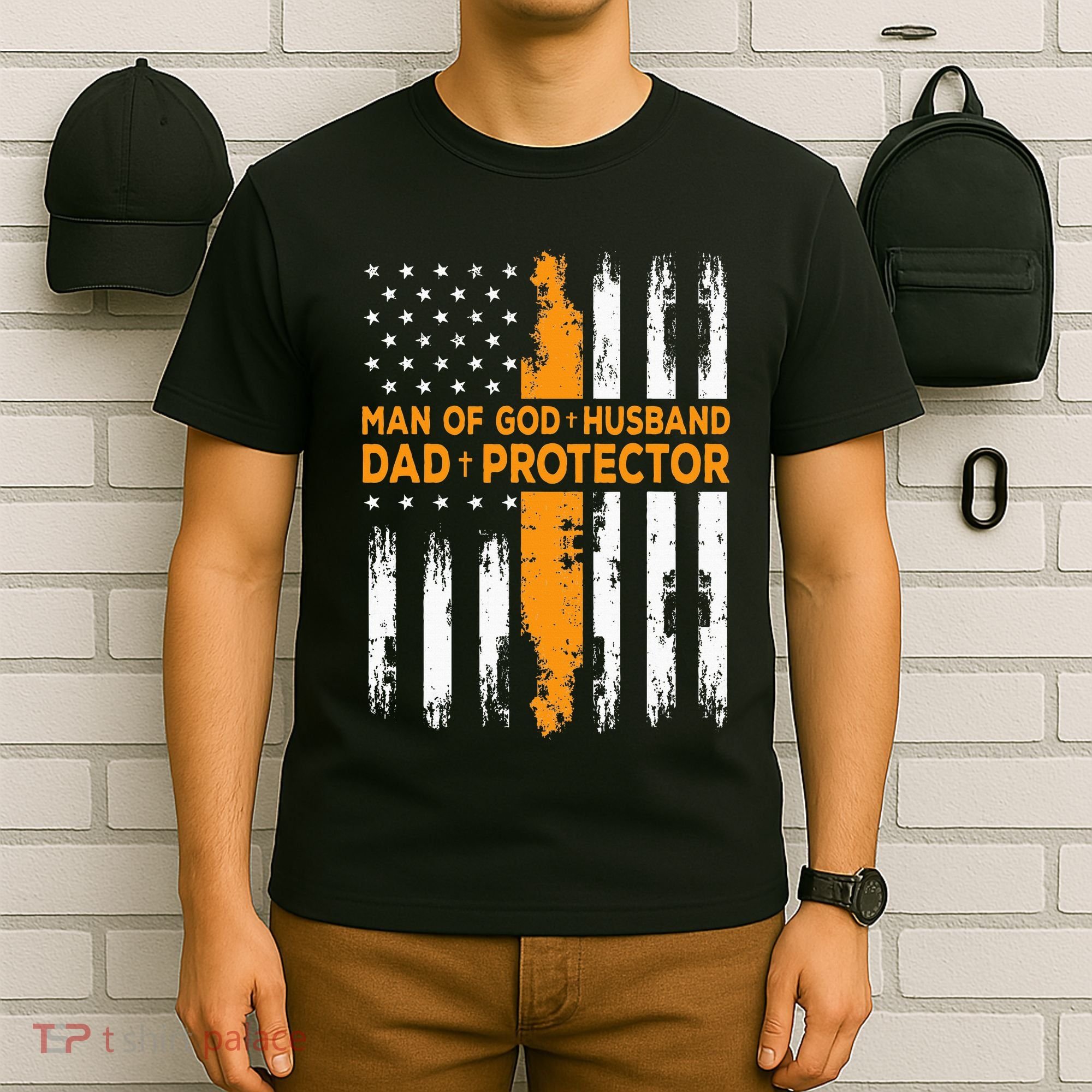 Jesus God Religious Man Of God Husband Dad Protector T-Shirt