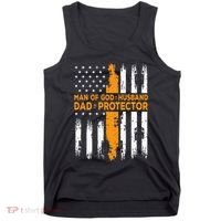 Jesus God Religious Man Of God Husband Dad Protector Tank Top thumb 0